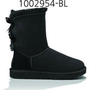 UGG Australia Bailey Bow Black Boots-Women’s Size 6 NEW IN BOX 1002954 Blk